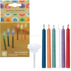 Photo2: Candle rainbowmothers (Rainbow Moment) 6 pcs in 6 colors (2)