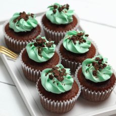 Photo1: Mint choco Cupcakes (×6)  (1)