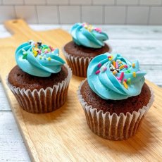 Photo1: Light Blue  Choco Cupcakes (×6) (1)