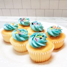 Photo2: Light Blue Vanilla Cupcakes (×6) (2)