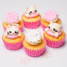Photo1: Cat Cupcake Box(Cute|6pcs|Vanilla) (1)
