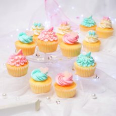 Photo1: Girly Cupcake Box (Pink & Blue | 12)  (1)
