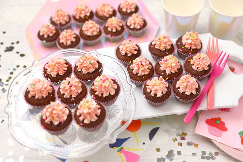 Photo1: Pink Choco(Mini Cupcakes)24pcs (1)